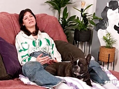 Cute German Brunette Mia Stone Fingers Her Shaved Pussy - Hot Solo Masturbation & Moaning