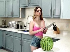 Skinny blonde teen Molly Little's kitty pounded hardcore