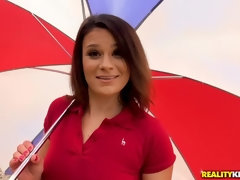 Mamada, Morena, Coche, Estilo perrito, Corridas faciales, Peludo, Pov, Coño