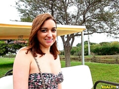 Passionate young brunette Katrina Wilson screwed from behind