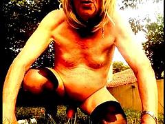 Crossdresser, Französisch, Schwul, Lingerie, Reif, Im freien