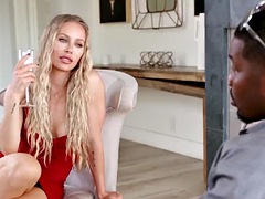 Hot Wife Entertains Absent Husband Colleague with BBC in the Shower