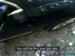 Cul, Blonde, Sucer une bite, Voiture, Argent, De plein air, Pov, Public