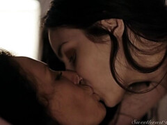 Cul, Noire, Tromperie, Embrassement, Léchez, Piercing, Chatte, Tatouage