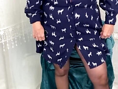 Big Granny Panties on Mature MILF with Huge Natural Tits and Feet