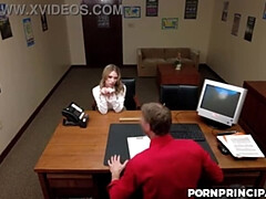Anya Olsen the hot blonde milf stepmom gets fucked by principal Ryan Mclane in his office