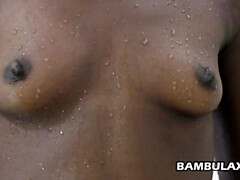 Hundestellung, Schwarz, Frau, Hd, Selbstgemacht, Masturbation, Dusche, Solo