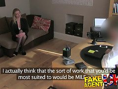 Stocking clad posh MILF willing to try it all on the casting couch