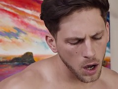 Sperma shot, Sperma in gezicht, Homo, Spier, Tatoeage