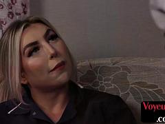 Bigttited voyeur babe teasing wanker