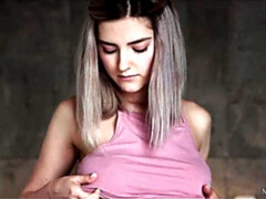 Enthousiasteling, Kont, Ondergoed, Natuurlijke tieten, Geschoren, Mager, Alleen, Kousen