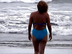 Leie, Strand, Grosser schwanz, Bikini, Behaart, Latina, Mutti, Muschi