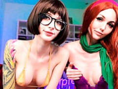 Leie, In den arsch, Arsch, Grosser schwanz, Schlampe, Blasen, Lesbisch, Rotschopf