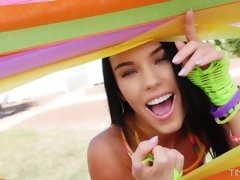 Sizzling Brunette Vixen Gets Fucked By A Guy With Big Balls