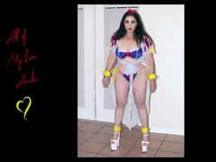 Schönheit, Blasen, Frau, Hd, Küssen, Abendanzug, Strümpfe, Ablutschen