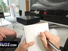 Blondine, Blasen, Erstes mal, Reif, Milf, Monster, Pov, Stiefmutter