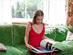 Tetas grandes, Rubia, Vestido, Pajear, Masturbación, Orgasmo, Coño, Solo