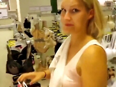 Hairy Wife Facialized By Stranger in Public Changing Room