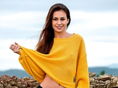 Morena, Al aire libre, Afeitado, Flaco, Solo, Tetas