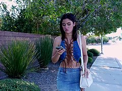 I let him pull his BBC out while I watched in interracial porn - POV