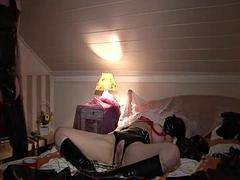 Hot German chick in leather outfit fucked by her master