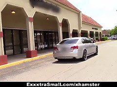 Exxxtrasmall brace-faced spinner gets banged on fathers day