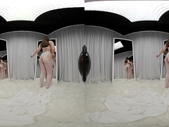 Darkhair In White Lingerie VR Solo