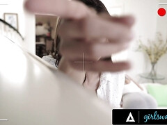 Amateur Lesbian Sex - Horny & Lonely Brunette Reena Sky Has Rough Sex With Maid Romi Rain While Military Husband Is Away - Reena sky