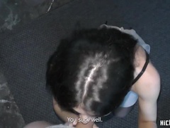 18 jaar, Enthousiasteling, Pijpbeurt, Hardcore, Slipje, Mager, Rok, Nat