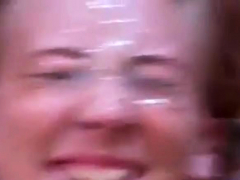 Very cute bukkake (multiple facial)