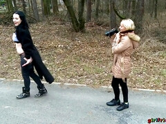 Grosse titten, Blondine, Fingern, Hd, Lesbisch, Lecken, Öffentlich, Muschi