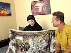Cute gf in a black hijab Chanel Kiss gets screwed for cash