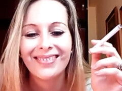 blonde webcam - Big tits in smoking solo fetish