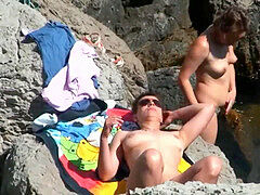 Spy Beach Mature caught hidden filming lezzy perky nips