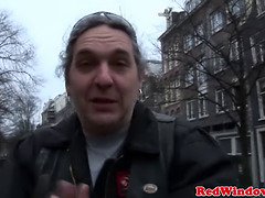 Real amsterdam hooker handling cum load from tourist