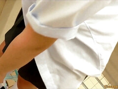 Japanese Young Girl And Her BF Are Having Sex At Public Restroom - Pov