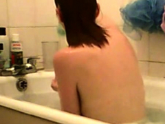 Cute teen caught in bath