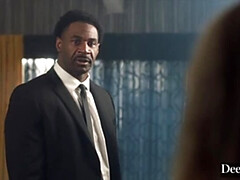 Blonde, Sucer une bite, Gorge profonde, Queue, En levrette, Interracial, Chevaucher, Nénés