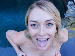 Rubia, Mamada, Pajear, Al aire libre, Pov, Afeitado, Adolescente, Tetas