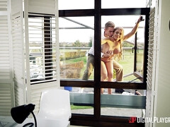 デカパイ, フェラチオ, チン, ヨーロピアン, オフィス, アウトドア, オマンコ, のぞき