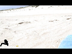 Playa, Linda, Masturbación, Público, Coño, Solo, Adolescente, Voyeur