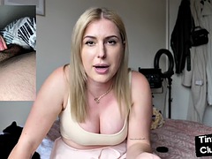 Seductive nympho MILF with big tits talks about tiny cocks