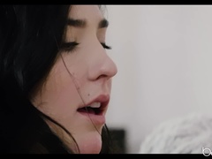 Tussi, Blondine, Paar, Schwanz, Lecken, Masturbation, Natürlichen titten, Titten