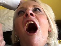 Anal, Gros cul, Blonde, Britannique, Éjaculer dans la bouche, Tir de sperme, Fétiche, Mature