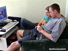 Olia Young Couch Sex: Teen, Blowjob  Amateur Porn