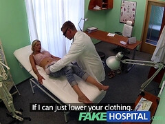 Kinky blonde patient gets her pussy drilled by fakehospital doctor's cock