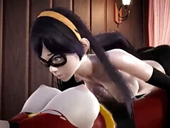 Futa Double Creampie: Violet Parr & Helen Parr Fuck Hard in 3D Porn