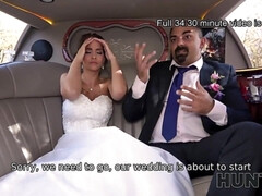 お尻, デカチン, デカパイ, 茶髪の, 巨乳な, 車, カップル, ストッキング