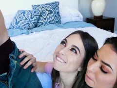 フェラチオ, 茶髪の, Hd, ティーン, 三人, パイ刷り
