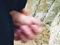 Grosse bite, Tir de sperme, Européenne, Homosexuelle, Masturbation, De plein air, Public, Douche